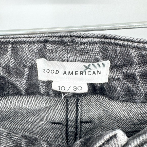 Good American Good Girlfriend High Waist Straight Leg Jeans In Black217 Sz 10/30 - Picture 8 of 12